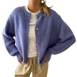 Solid Buttoned Cardigan-Outfit