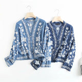 Fongt Women's New Embroidered Long-Sleeved Shirt 880