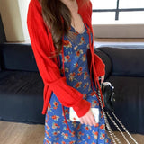 Fongt Spring And Autumn New Temperament Shows Thin Soft Silk Silk Wool Blending ~懒 Lazy Strap Hollow Knitted Open Shirt