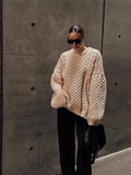 Fongt Wind New Women's Long Languid Languid Collar Long-Sleeved Sweater Casual Knitted Top
