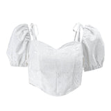 Fongt Spring Ins New Sexy Sweet French Court Style Bubble Sleeve Short Jacket