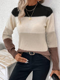 Fongt And Winter Hit Sweater Women's Suit Round Collar Long-Sleeved Knitted Shirt Casual Top