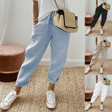 Fongt Women Cotton Trousers Pocket Tight Slacks Women's Pants