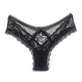 Fongt Thin Solid Color Lace Thong Woman Cotton Crotch T-Shirt Hollow Low-Waisted Trousers Ladies Trousers