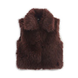 Fongt Women's Dress 2025 New Street Fashion Fur One Vest