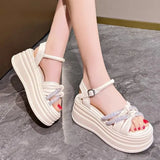 Fongt Temperament Lady Soft Soles Do Not Tired Sandals 2025 Net Red Elegant With Skirt Fresh Elegant Single Shoes