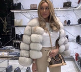 Fongt Fever Imitation Fox Fur Coat Women's Short-Sleeved Fur Coat