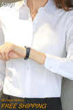 Women Shirt White Shirt Female Long-sleeve Professional Shirt Formal Dress Large Size Work Clothes OL Button Womens