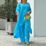 Fongt Women's New Ins Fashion Solid Color Wide Leg Pants Winter Wear Women's A Set Of