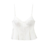 Fongt Slings Sexy Dew Single-Dripple Broad-Folded Skirt-Up Short-Form Women's Vest 2178083