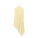 Fongt Homemade New Women's Fashion Fashion Lace Lace-Up Silk-Sense Dress 5919
