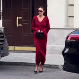 Fongt Autumn New Women's Pure Color Lazy Leisure Long-Term Set