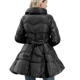 Coat 2023 New Design Feeling Slim Collar Women In The Long Thick Waist Cotton Coat-Outfit