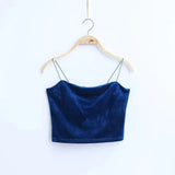 Fongt 2024 Winter Burst Velvet Short Rubber Band Sling A Word Collar Vest Woman-Outfit