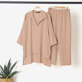 Pant Sets Spring Lapel Neck Long Sleeve Blouse Suits Urban Tracksuit ZANZEA Women OL Matching Sets Casual Solid Work
