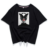 Neck Short Sleeve Loose Harajuku Avatar Print Chic Women's T-shirt Summer Korean Version 95% Cotton Stretch Female