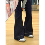 Fongt Kong Style Lazy Style Design With Velvet Trumpet Jeans Women 2025 Autumn And Winter Small High Waist Thick Thick Pants