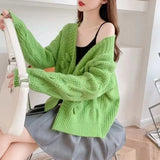 Fongt Three-Dimensional Bow Knot Short Sweet Wind Cardigan Coat Women's 2024 Autumn And Winter New Loose Knit Jacket Women-Outfit