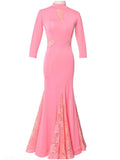 2024 Summer New Fashion Standard Dance Dress Performance Waltz Modern High Neck Lace Social Elegant Y2k Dresses TH2800-Outfit