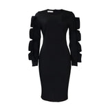 Fongt Large-Size Women's Autumn New Fashion Temperament Tongle Elegant African Large-Size Long-Sleeved Dress