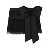 Fongt New Silk-Sense-Sensitive Bow Trim Lace-In-Use 466114 Miniskirt 4772512