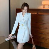 Fongt And Autumn High-Grade Thin 2025 Wind Coat Women's Long Spring And Autumn New Double Row Buckle Long Suit Coat