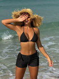2025 New Three-Piece Set Of Sexy Lace Flat-Angle Swimsuit Swimsuit Strap