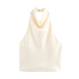 Fongt Summer New Silk Hysm Texture Hanging Neck Dress 3203317 Vatry Dress 3210317