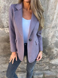 Fongt Women's Casual Hair In Autumn And Winter 2025, Collar Button Fake Pocket Blazer