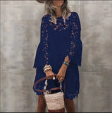 Fongt Summer New Women's Dress National Style Lace Temperament Small Scented