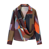 Fongt Homemade New Women's Oceanic Smouse Classic Printed Double-Dish Shirt