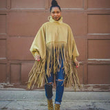 Fringe Tassel Tops Women Winter Clothes Turtleneck Pullovers Long Sleeve Harajuku Y2k Loose Casual Sweatshirt-Outfit