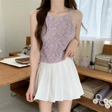 Fongt Hottie Shoulder Short Knitted Slings Small Vest Women Summer New Outerwear Slim Design