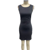 Fongt Explosion New Round-Neck Sleeveless Solid Color Dress