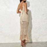 Fongt Sling Knitted Knitted Beach Burqa Strapped Lysobine Swimsuit Beach Dress Sunscreen