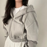 Fongt New Women's Coat Temperament Elegant Solid Color Lazy Hooded Sportswear Women's Coat 661