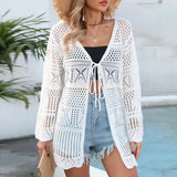Fongt Suit With V-Neck Top Hollow Skirt Knitted Two-Piece Suit Skirt