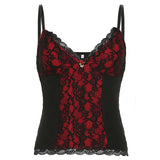 Fongt Diablo Teter Style Lace Splicing Color Repair Babes Sling Small Vest 2025 New