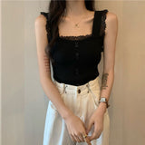 Sweet Slimming Sexy Thin Lace Female Slingless Sleeveless Bottom Lace New Knitted Vest