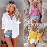 Fongt Women's Bamboo Cloth Shirt Beach Coat Bikini Cardigan Holiday Sunscreen Swimsuit Outside The
