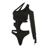 Fongt Summer New Fashion Sexy Hottie Body Open Waist Hollow Splicing Joint Body