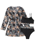 Fongt New Swimsuit Female Bikini Sexy Split Swimsuit Blouse Sunscreen Beach Three-Piece