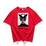 Neck Short Sleeve Loose Harajuku Avatar Print Chic Women's T-shirt Summer Korean Version 95% Cotton Stretch Female