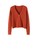 Fongt Autumn And Winter Short External Loose Net Red Long-Sleeved V Sweater Knitted Shirt Solid-Colored Cardigan Coat Top