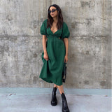 Out Elastic Cotton Green