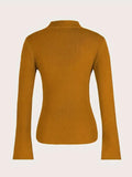 Fongt Hem High-Necked Shirt Women's Women's Cross-Sleeve Knitted Shirt