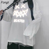 Hip Hop Reflective Hoodie Harajuku Loose Unisex Clothes Winter Pullover Wings Coat Women Punk Gothic Couple Hoodie