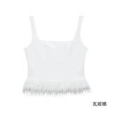 Fongt And Winter New Solid Color Feathers Elastic Body Slings