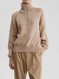 Sweaters for Women 2023 Thickening Fashion Half High Collar Zipper Pullover Oversize Autumn/Winter Warm Women's