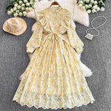 Fongt Court-Style Long Dress With Heavy Embroidered Lace Dress Elegant